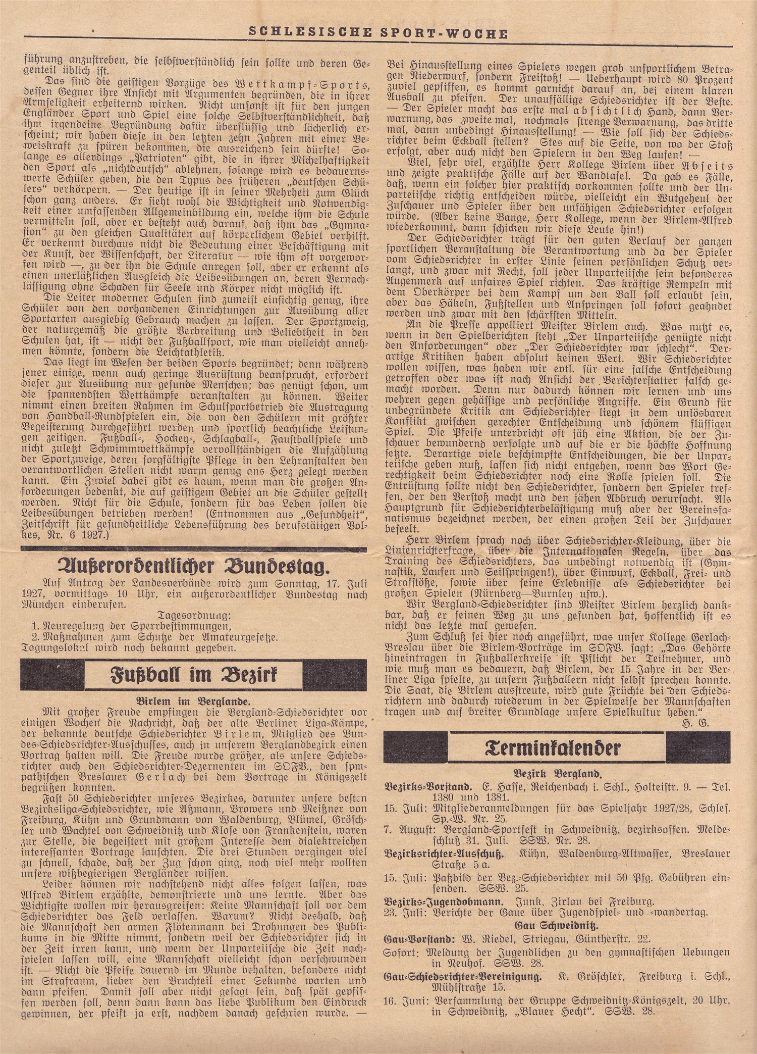 Schlesiche Sport Woche 12 07 1927 (1)