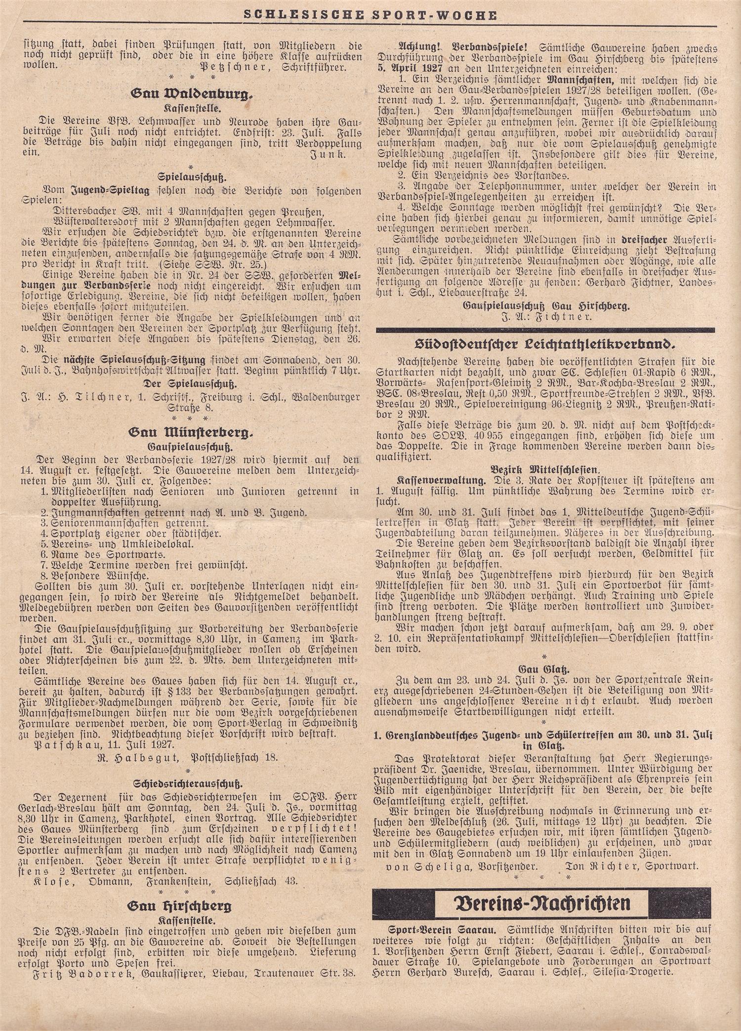 Schlesiche Sport Woche 19 07 1927 (1)